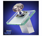 Design Wasserfall  Armatur einhebelmischer Glas+Messing