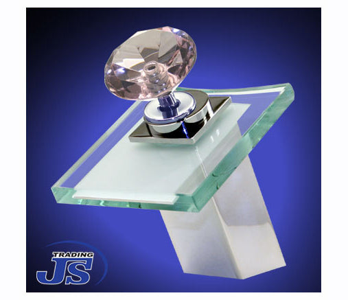 Design Wasserfall  Armatur einhebelmischer Glas+Messing