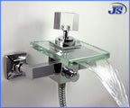 BADARMATUR Wasserfall DUSCH WANNENARMATUR Glaß-Messing