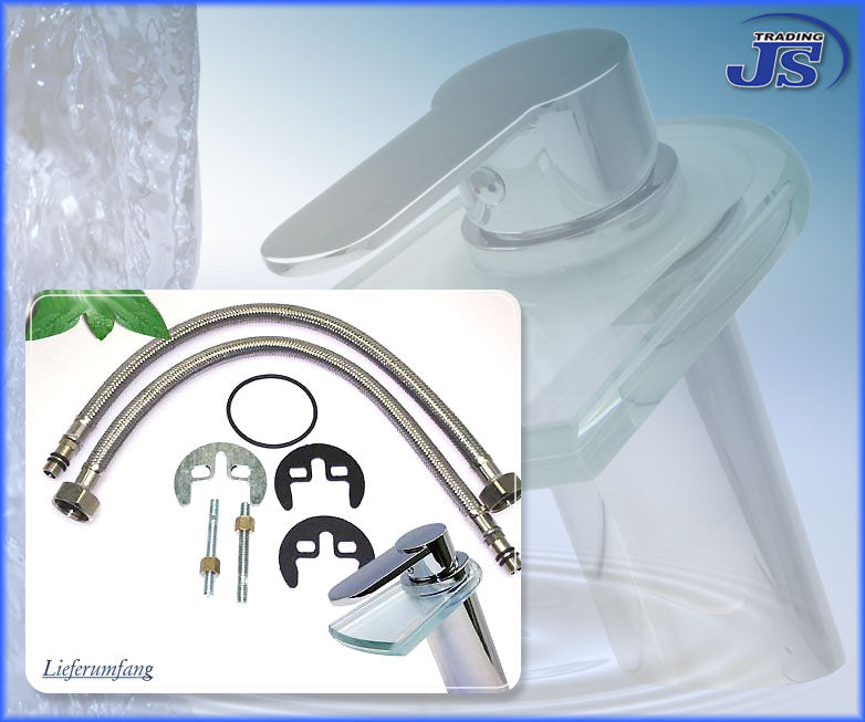 Design-Wasserfall-Armatur einhebelmischer Glas