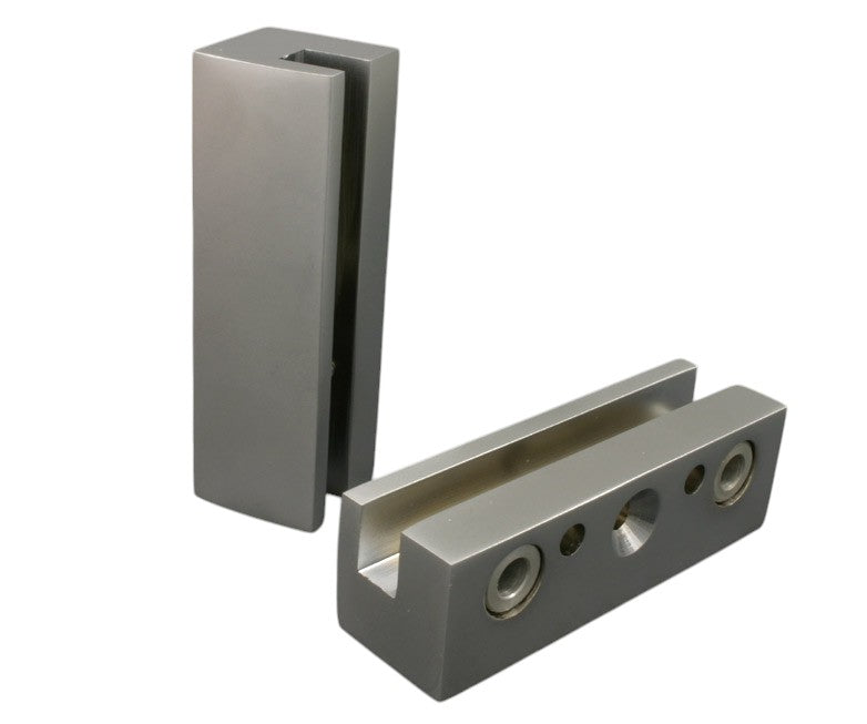 Schildklemme Klemmbefestigung Plattenhalter 80mm eloxiert Satin Silber