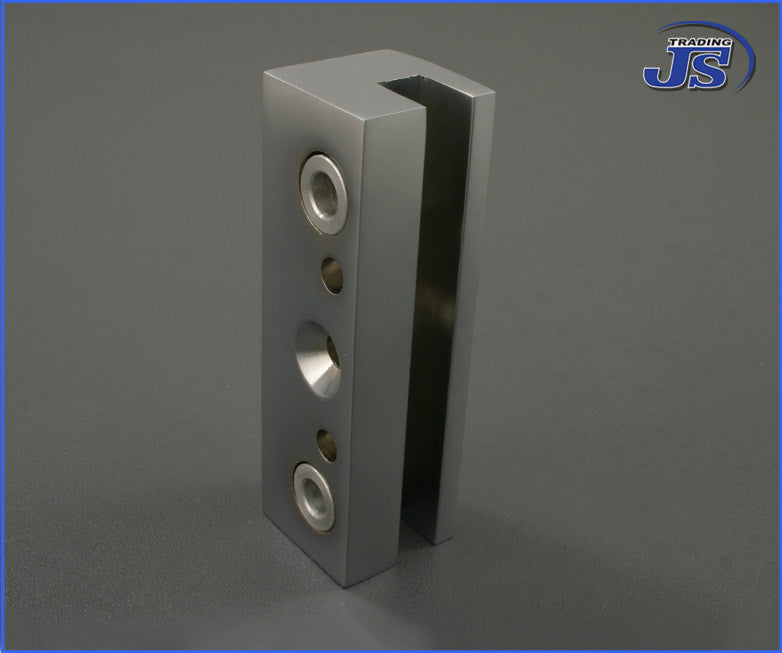 Schildklemme Klemmbefestigung Plattenhalter 80mm eloxiert Satin Silber