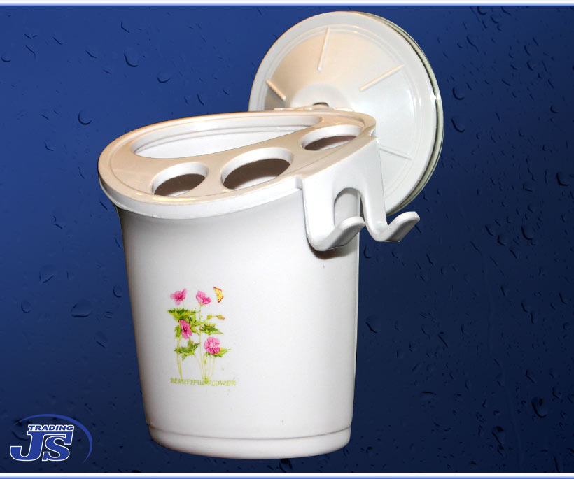 Zahnpaste Rasierklinge ZAHNBÜRSTENHALTER mit Saugteller