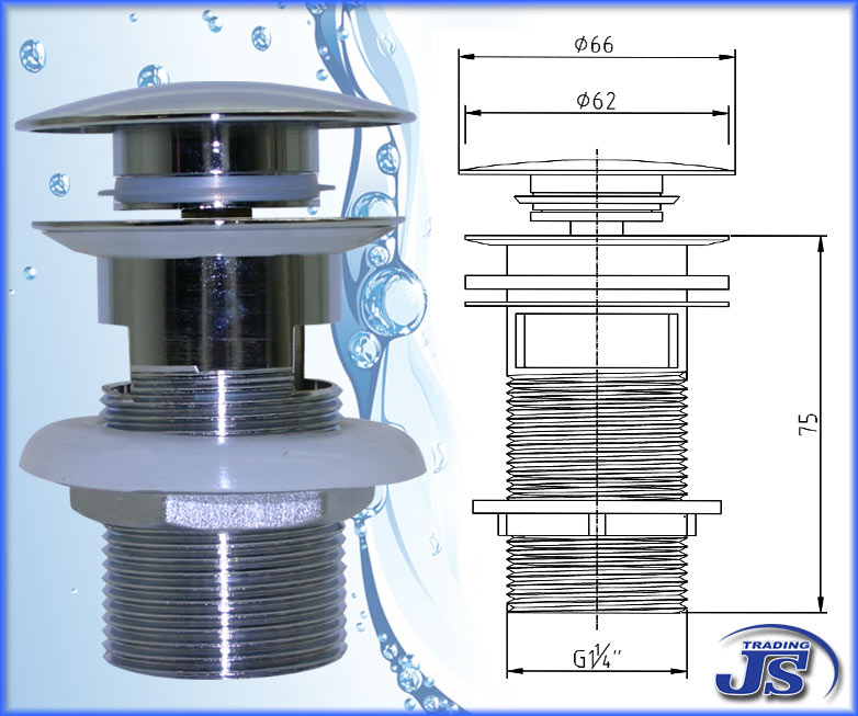 Pop-Up Ablaufgarnitur mit Überlauf 104