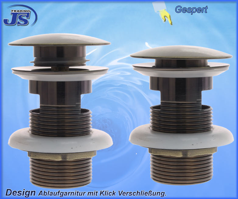 Wasserfall  Einhebelmischer + Pop-Up Messing gebürstet