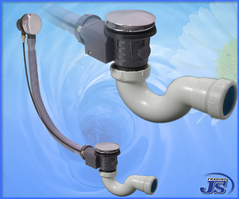 Excenter Wannenablauf mit Überlauf Siphon Badewanne Geruchsverschluss