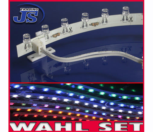 Strip 12V 30,5cm 18 LEDs Leiste in Blau Rot Gelb Grün RGB Weiß Farben