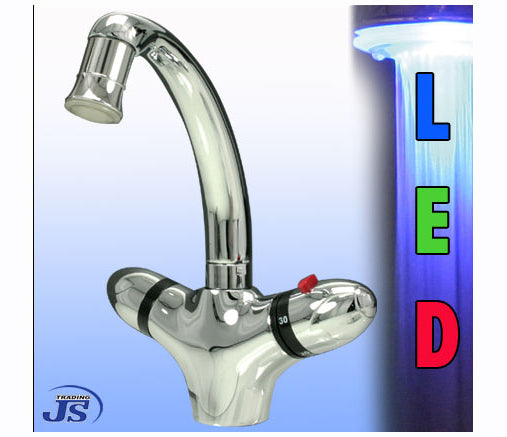 Thermostat Universal Waschbecken Armatur LED Wasserhahn