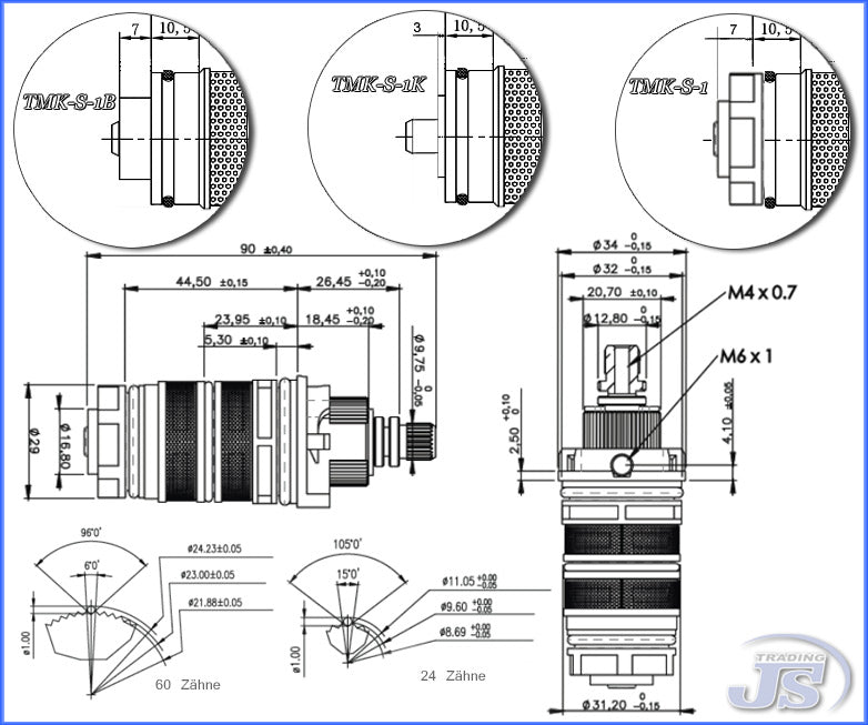 Thermostat Armatur Kartusche Thermostatkartusche mit Griff TMK-S-1b
