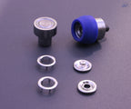 100set Jersey Druckknöpfe 7,5mm 4xTeilig mit Ring Kappe Messing Silber