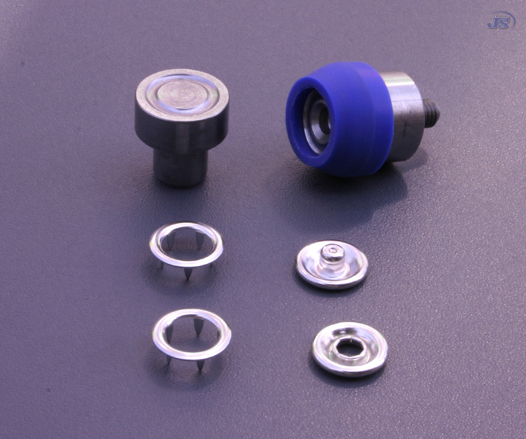 100set Jersey Druckknöpfe 10,5mm 4xTeilig mit Zacken Ring Messing Silber