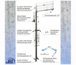 Preview: ds-q  Regendusche Duschstange Duschpaneel rechteckig mit Brausechlauch 1,5m