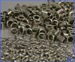 Preview: 100x Stahl Metall Langschaft-Ösen Ø6,7mm mit langem Schaft in Silber