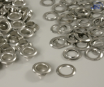 Preview: 100x Messing Ösen Ø7,9mm in Silber vernickelt, selbstschneidend für Textilien