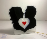 Preview: LED Acrylglas Leuchtschild Valentinstags Geschenk Herz Gravur Love