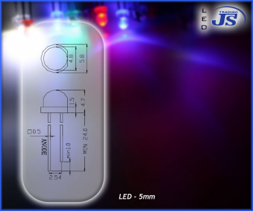 10er Pack einzel LEDs 5mm blau Leuchtdiode Diode