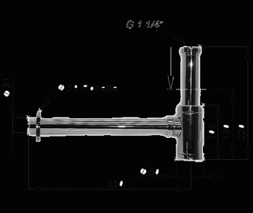 Set - Ablaufgarnitur und Design-Siphon