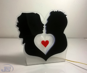 LED Acrylglas Leuchtschild Valentinstags Geschenk Herz Gravur Love