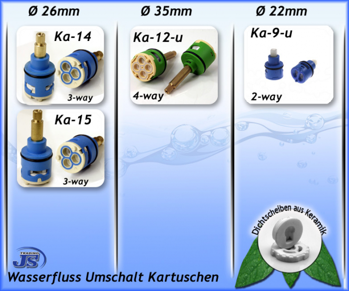 Diverter Kartusche Oberteile Umschaltventil Armatur Ersatzteil ka-9,12