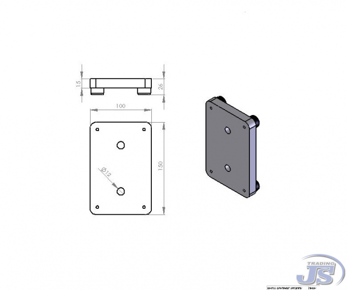 Richtplatte Amboss Unterlage für Einschlagwerkzeuge 10x15cm